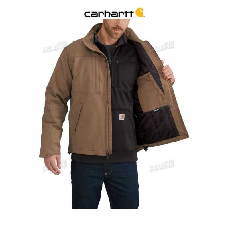 Marron Carhartt Full Swing Loose Fit Quick Duck Insulated Jacket - Danmark IQM-4066006