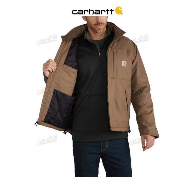 Marron Carhartt Full Swing Loose Fit Quick Duck Insulated Jacket - Danmark IQM-4066006