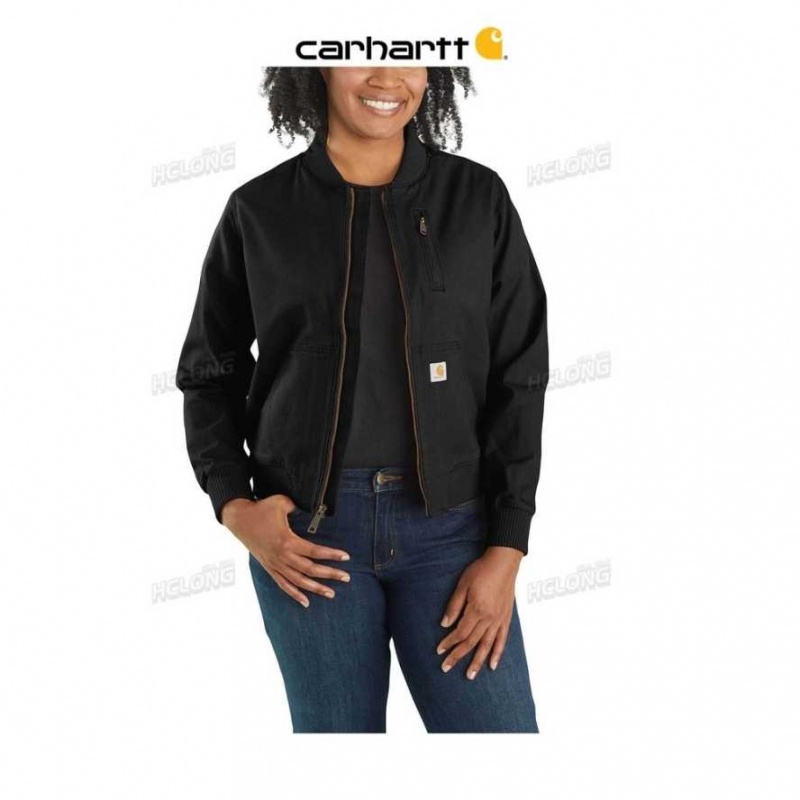 Noir Carhartt Rugged Flex Relaxed Fit Tela Jacket - 1 Warm Rating - Danmark KLU-2850608