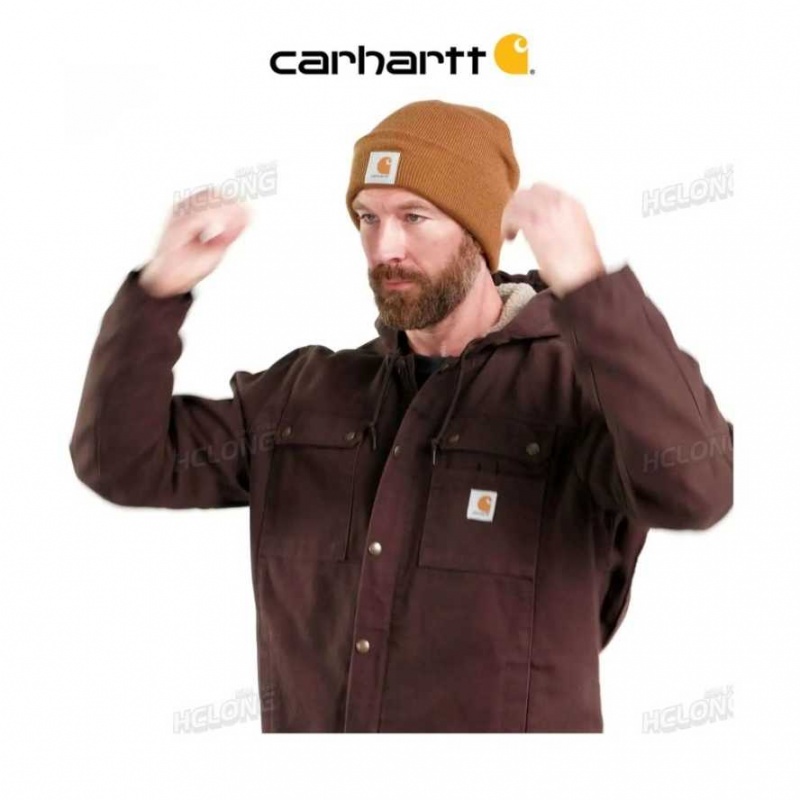 Noir Carhartt Relaxed Fit Washed Duck Sherpa-Doublée Utility Jacket - Danmark TLM-9821316