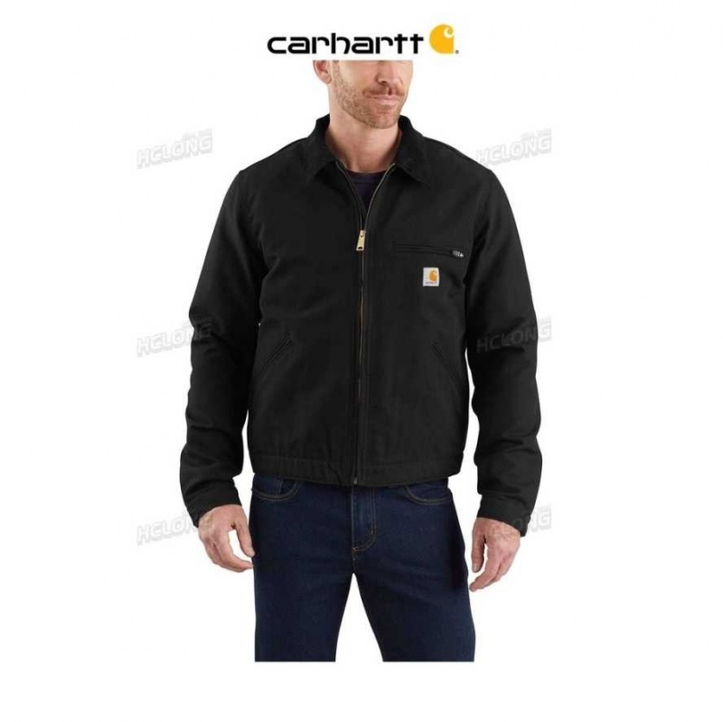 Noir Carhartt Relaxed Fit Duck Blanket-Doublée Detroit Jacket - Danmark JHQ-8322247