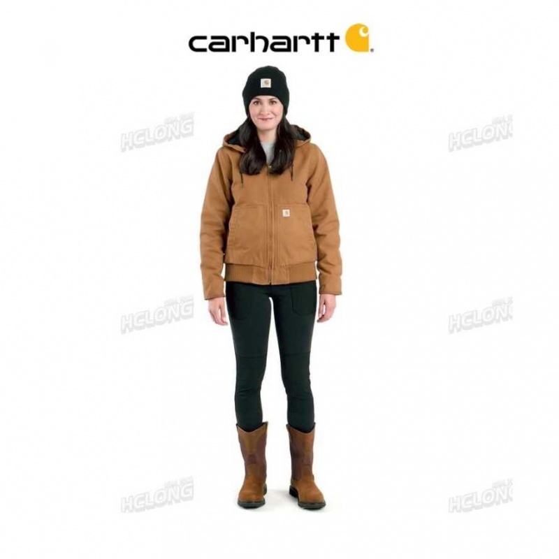 Noir Carhartt Loose Fit Washed Duck Insulated Active Jacket - 3 Warmest Rating - Danmark IEJ-2678961