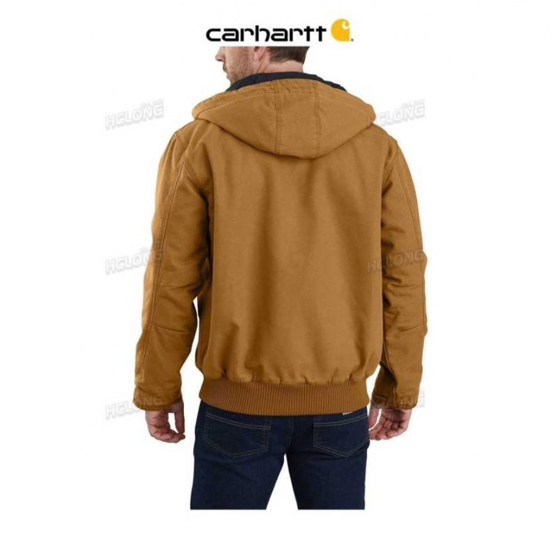 Marron Carhartt Loose Fit Washed Duck Insulated Active Jac - Danmark YYK-7675869