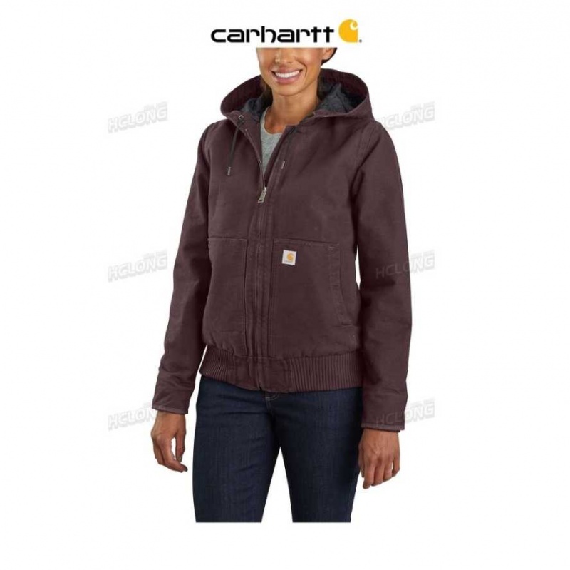 Noir Carhartt Loose Fit Washed Duck Insulated Active Jac - 3 Warmest Rating - Danmark CLP-8063140