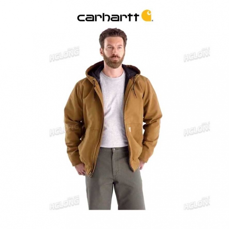 Marron Carhartt Loose Fit Washed Duck Insulated Active Jac - Danmark YYK-7675869