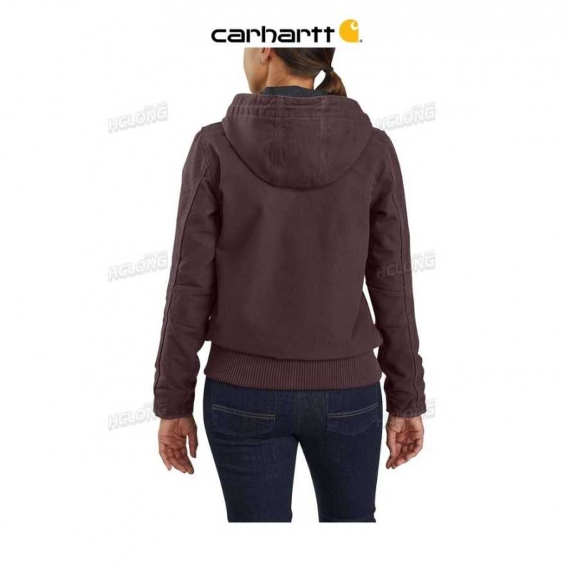 Noir Carhartt Loose Fit Washed Duck Insulated Active Jac - 3 Warmest Rating - Danmark CLP-8063140