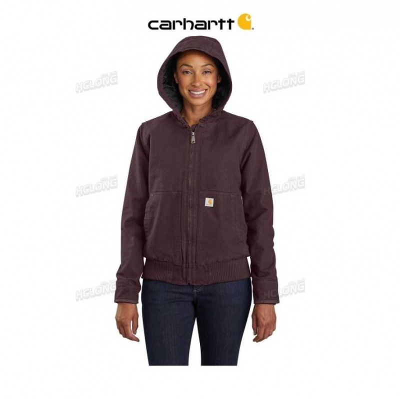 Noir Carhartt Loose Fit Washed Duck Insulated Active Jac - 3 Warmest Rating - Danmark CLP-8063140