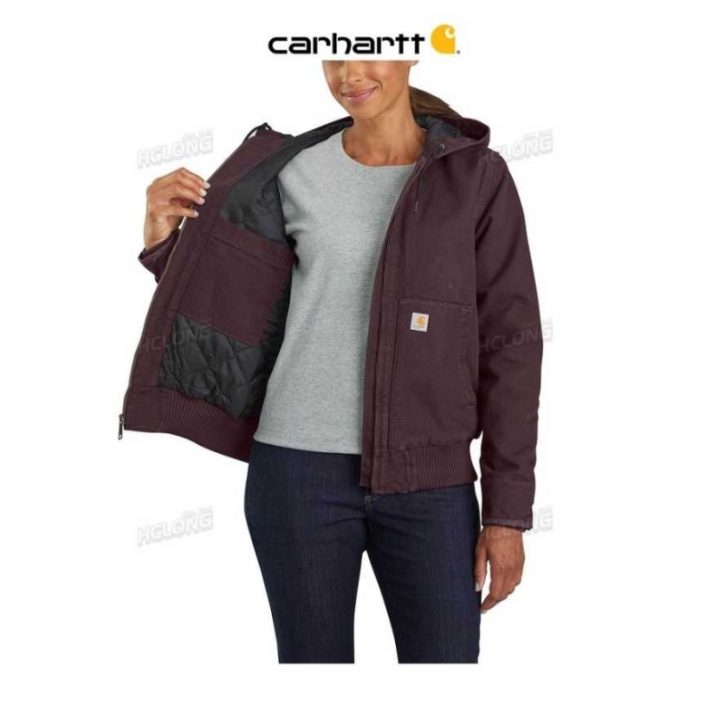 Noir Carhartt Loose Fit Washed Duck Insulated Active Jac - 3 Warmest Rating - Danmark CLP-8063140