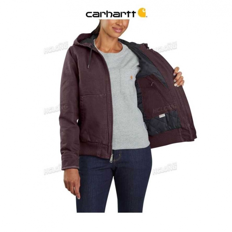 Noir Carhartt Loose Fit Washed Duck Insulated Active Jac - 3 Warmest Rating - Danmark CLP-8063140