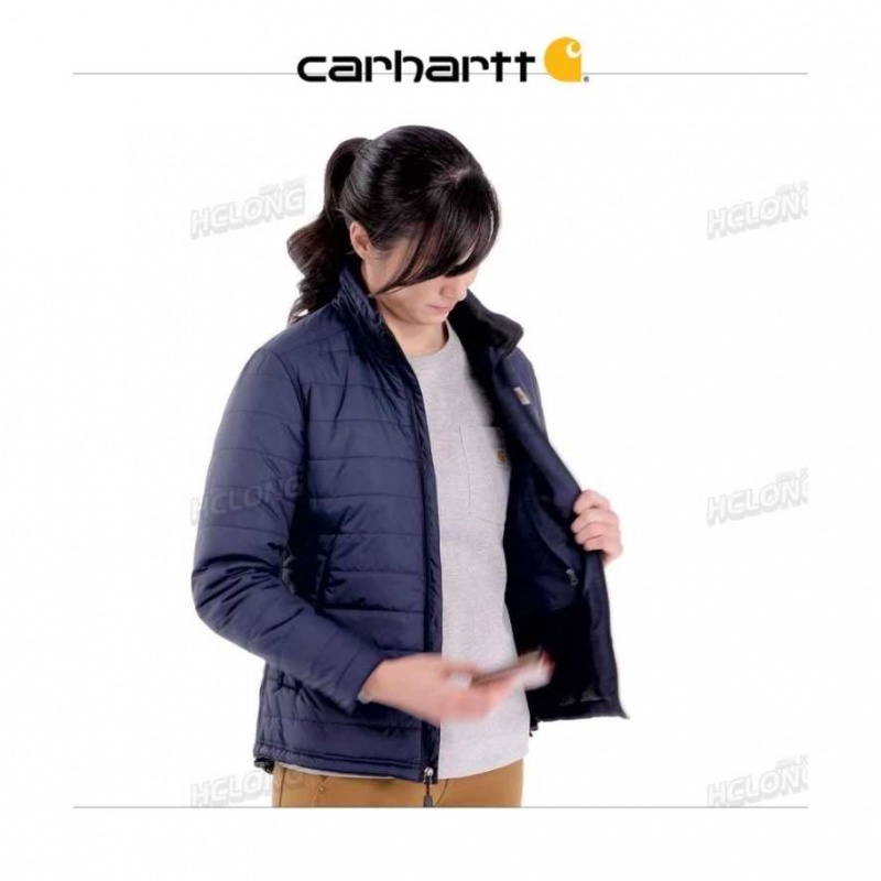 Bleu Marine Carhartt Rain Defender Relaxed Fit Legere Insulated Jacket - 2 Warmer Rating Bleu - Danmark SRR-3042947