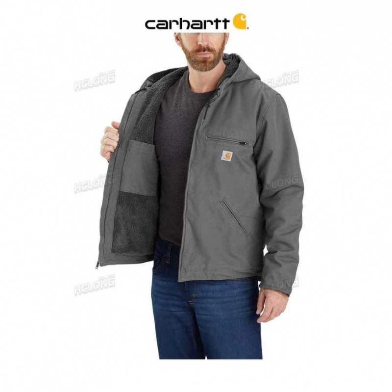 Gravel Carhartt Relaxed Fit Washed Duck Sherpa-Doublée Jacket - Danmark MFK-7239151