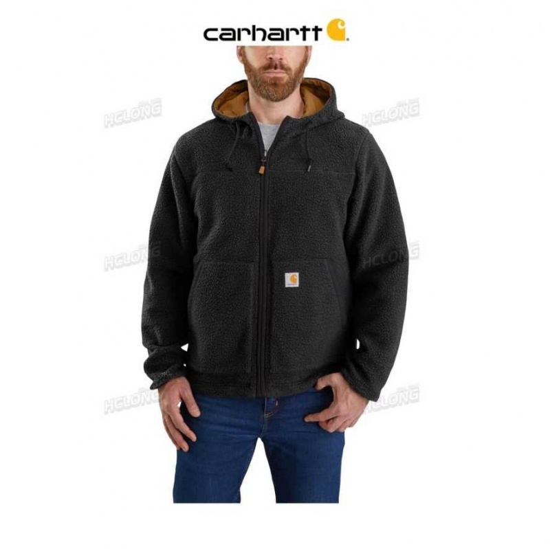 Noir Marron Carhartt Rain Defender Relaxed Fit Fleece Reversible Jacket Noir - Danmark YTC-3521398