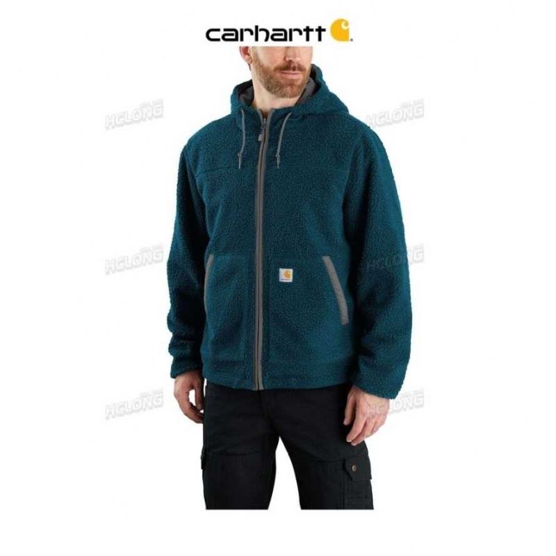 Bleu Carhartt Rain Defender Relaxed Fit Fleece Reversible Jacket - Danmark ZEQ-1198069