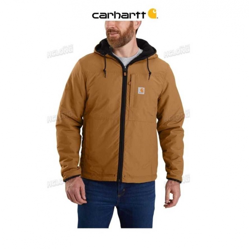 Noir Marron Carhartt Rain Defender Relaxed Fit Fleece Reversible Jacket Noir - Danmark YTC-3521398