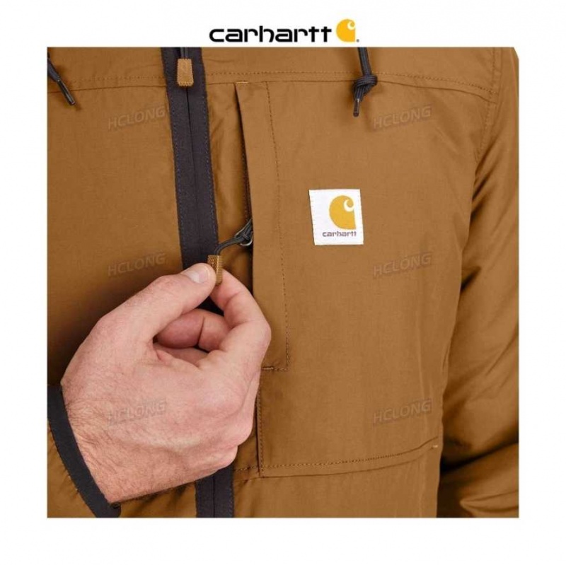 Noir Marron Carhartt Rain Defender Relaxed Fit Fleece Reversible Jacket Noir - Danmark YTC-3521398