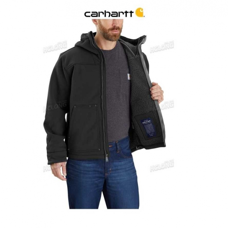 Noir Carhartt Super Dux Relaxed Fit Sherpa-Doublée Active Jac - Danmark BZG-8641580