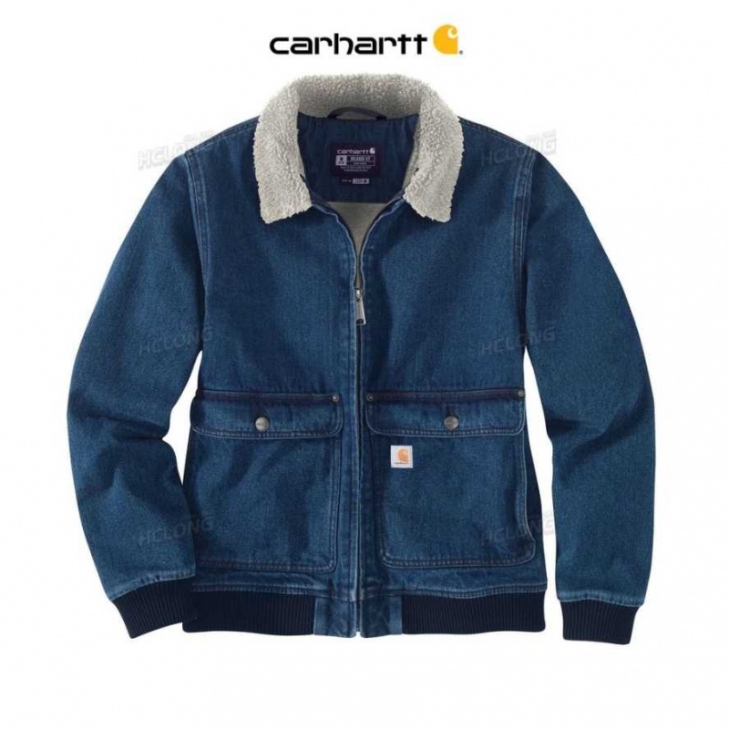 Beech Carhartt Rugged Flex Relaxed Fit Denim Sherpa-Doublée Jacket - 2 Warmer Rating - Danmark RHB-9507223