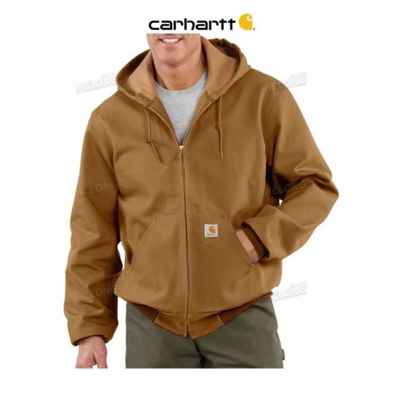 Marron Carhartt Loose Fit Firm Duck Thermal-Doublée Active Jac - Danmark NAI-7739855