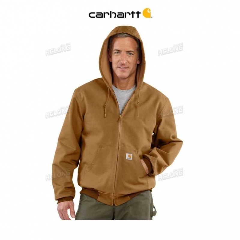 Marron Carhartt Loose Fit Firm Duck Thermal-Doublée Active Jac - Danmark NAI-7739855